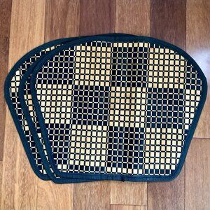 Natural Bamboo Wedge Placemats Set 3 Black/Beige Bed Bath & Beyond Retro 14”x18”